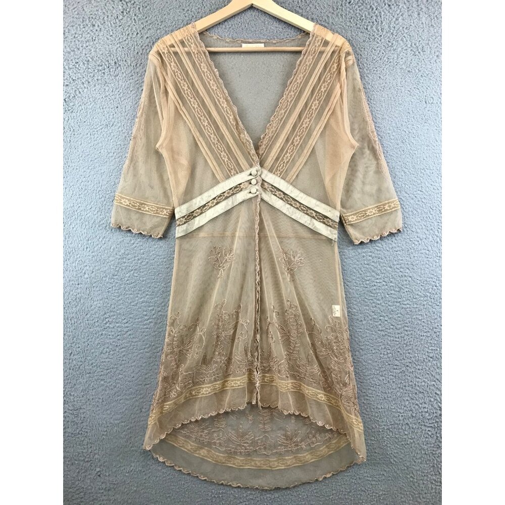 Age of Love By Nataya Sheer cover-up Lace V-Neck Dress S